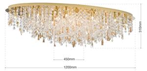 Orion - Plafoniera di cristallo CRYSTALRIVER 21xG9/40W/230V oro