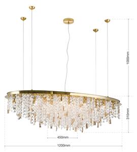 Orion - Lampadario di cristallo a sospensione CRYSTALRIVER 21xG9/40W/230V oro