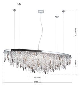 Orion - Lampadario di cristallo a sospensione CRYSTALRIVER 21xG9/40W/230V cromo lucido
