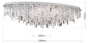 Orion - Plafoniera di cristallo CRYSTALRIVER 21xG9/40W/230V cromo lucido