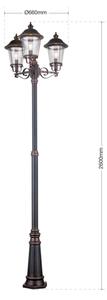 Orion - Lampada da esterno KENZO 3xE27/100W/230V IP44 bronzo/patina