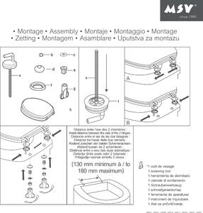 Sedile WC MSV Coperchio del WC Anima in legno MDF "Ombo Landhaus" Cerniere in acciaio inox - qualità elevata e stabile