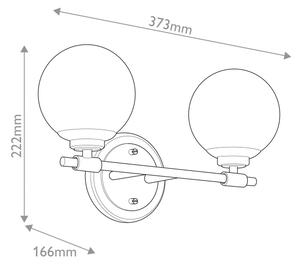 Kichler KL-BENNO2-BK-CPZ-LED Lampada da bagno BENNO 2x LED/3W/230V nero/oro IP44