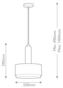 Hinkley HK-CEDRIC-P-M-BR - Lampadario a sospensione con supporto rigido CEDRIC 2xE27/60W/230V diametro 33 cm ottone
