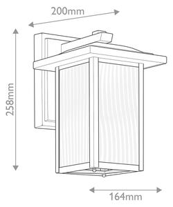 Kichler KL-CAPPANNA-S-BKT - Lampada da parete esterna con CAPPANNA 1xE27/60W/230V IP44