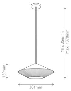 Alora Mood ALM-DAPHNE-P-L-MB - Lampadario a sospensione con supporto rigido DAPHNE 1xE27/60W/230V diametro 38,1 cm