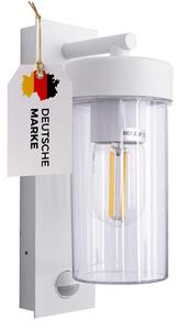 Lampada da parete per esterni con sensore 4052B1 Bianco, IP44, attacco E27, rilevatore di movimento a 120°