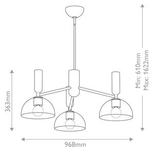 Alora Mood ALM-JUDE3-GD-CL - Lampadario a sospensione con supporto rigido JUDE 3xE27/60W/230V ottone
