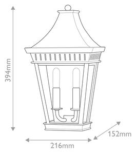 Hinkley HK-CHAPEL-HILL7-MB - Lampada da esterno CHAPEL HILL 2xE14/40W/230V IP44