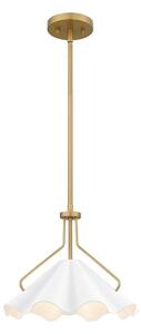 Quoizel QZ-MEJIA-1P-S-AB - Lampadario a sospensione con supporto rigido MEJIA 1xE27/60W/230V diametro 35,6 cm ottone