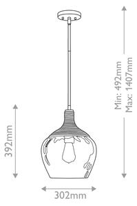 Quoizel QZ-ROYER-1P-MBK - Lampadario a sospensione con supporto rigido ROYER 1xE27/60W/230V diametro 30,2 cm