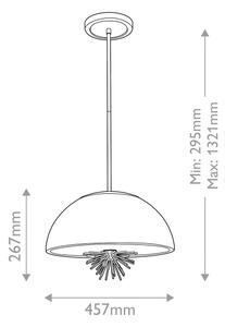 Quoizel STARING-3P-DG-OPAL-Lampadario a sospensione con supporto rigido STARING 3xE14/40W/230V diametro 45,7cm oro