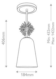 Quoizel STARING-MP-DG-OPAL-Lampadario STARING 1xE27/40W/230V diametro 18,4 cm oro/bianco