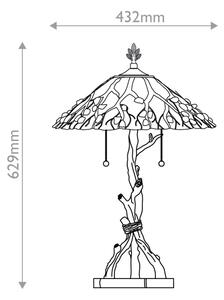 Quoizel QZ-WHISPERING-TL-VB - Lampada da tavolo Tiffany WHISPERING 2xE27/60W/230V