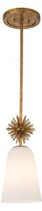 Quoizel STARING-MP-DG-OPAL-Lampadario STARING 1xE27/40W/230V diametro 18,4 cm oro/bianco