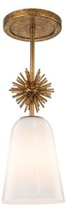 Quoizel STARING-MP-DG-OPAL-Lampadario STARING 1xE27/40W/230V diametro 18,4 cm oro/bianco