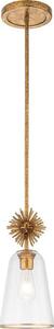 Quoizel STARING-MP-DG-CLEAR-Lampadario STARING 1xE27/40W/230V diametro 18,4 cm oro/limpido