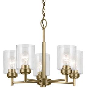 Kichler KL-WINSLOW5-NBR - Lampadario a sospensione con catena WINSLOW 5xE27/60W/230V ottone