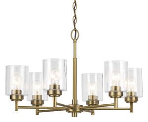 Kichler KL-WINSLOW6-NBR - Lampadario a sospensione con catena WINSLOW 6xE27/60W/230V ottone