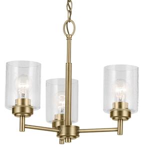 Kichler KL-WINSLOW3-NBR - Lampadario a sospensione con catena WINSLOW 3xE27/60W/230V ottone
