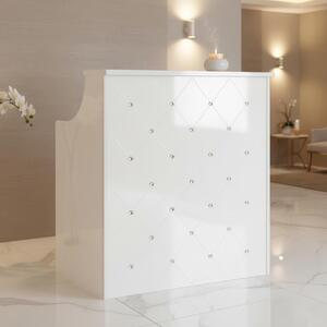 Ricezione parrucchiera laccata Diamond 100 cm cosmetica per salone studio SPA bianco