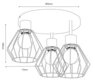 Plafoniera PARKLA 3xE27/15W/230V beige/oro