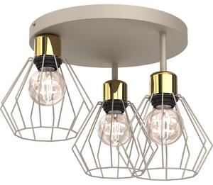 Plafoniera PARKLA 3xE27/15W/230V beige/oro