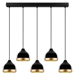Lampadario con cavo YILDO 5xE27/40W/230V nero/oro
