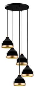 Sospensione a cavo YILDO 5xE27/40W/230V nero/oro