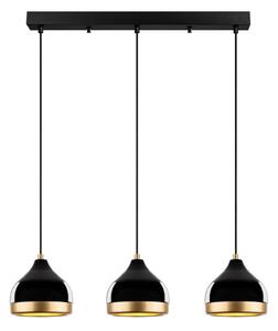 Lampadario a sospensione con cavo YILDO 3xE27/40W/230V nero/oro