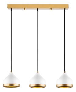 Lampadario a cavo YILDO 3xE27/40W/230V bianco/oro