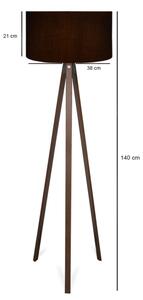 Lampada da terra AYD 1xE27/40W/230V nera/marrone