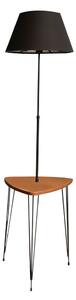 Lampada da terra nera/di colore naturale con paralume in tessuto (altezza totale 147 cm) – Opviq lights
