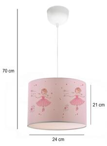 Lampada a sospensione per cameretta CANDY 1xE27/40W/230V rosa