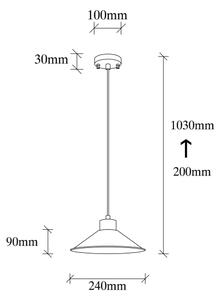 Lampadario a sospensione MANAVGAT con cavo 1xE27/40W/230V rosso/marrone