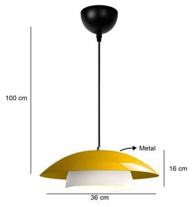 Lampadario a cavo MOONLIGH 1xE27/40W/230V giallo