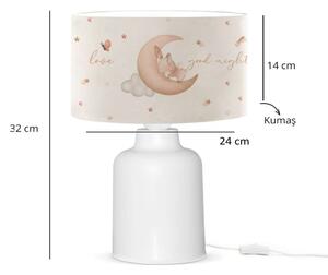 Lampada da comodino per bambini CANDY 1xE27/40W/230V bianca/beige