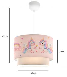Lampadario per bambini CANDY 1xE27/40W/230V rosa