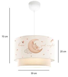 Lampadario per bambini CANDY 1xE27/40W/230V bianco/beige