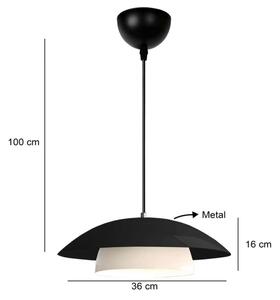 Lampadario a sospensione con cavo MOONLIGH 1xE27/40W/230V nero