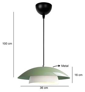 Lampada a sospensione con cavo MOONLIGH 1xE27/40W/230V verde