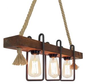 Lampadario a sospensione con cavo KUTUK 3xE27/40W/230V in pino