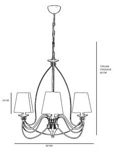 Lampadario a catena CLASSIC 3xE14/40W/230V bronzo/beige