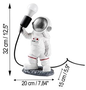 Lampada da notte per bambini ASTRONAUT 1xE27/40W/230V argento/bianco