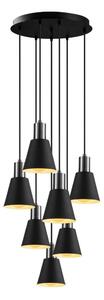 Lampadario a sospensione KEM 7xE27/40W/230V nero