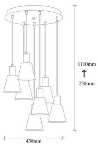 Lampadario a sospensione KEM 7xE27/40W/230V nero