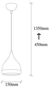 Lampada a sospensione a cavo YILDO 1xE27/40W/230V nero/rame