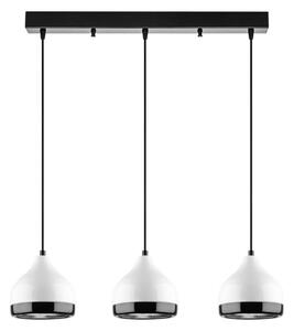 Lampadario a sospensione con cavo YILDO 3xE27/40W/230V bianco/nero