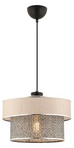 Lampada sospesa con cavo ERO 1xE27/60W/230V crema/grigio