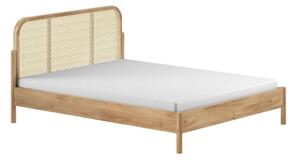 Letto matrimoniale di colore naturale in rovere massiccio rete non inclusa 180x200 cm Olive Rotan – Vipack